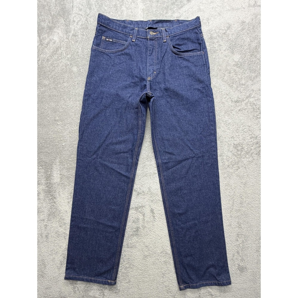 Tyndale Workwear Jeans Mens 34x32 Dark Blue Flame Resistant Straight Denim Pants